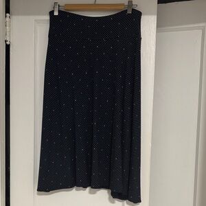 Elegant Navy Polka Dot Skirt